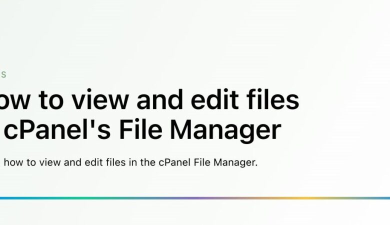 How to Edit a File Using cPanel File Manager