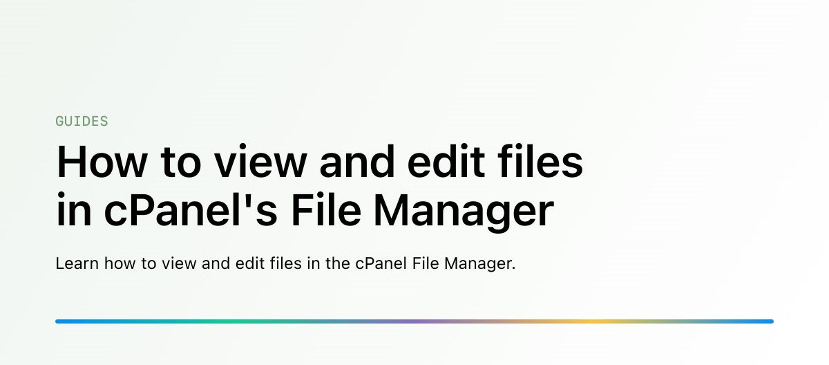 How to Edit a File Using cPanel File Manager