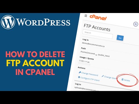 How to Delete an FTP User Account From cPanel