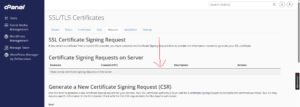 How to Remove a CSR Code in cPanel