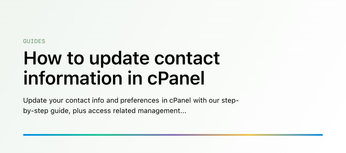 How to Update cPanel Contact Information and Receive Resource Limit Notifications